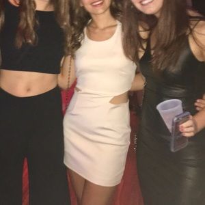 Tobi Ivory bodycon with cutout detail